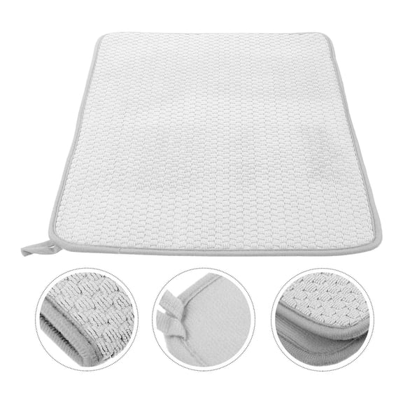 FOMIYES Kitchen Countertop Drying Mat in White for Draining Tableware Fruits and Vegetables