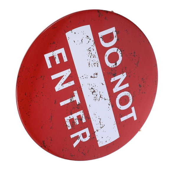 FOMIYES Kitchen Wall Sign Do No Enter Sign Iron Red 1Pcs 11.79X11.79X0.39in