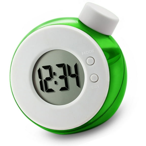 FOMIYES LED Water Clock Green Powered by Water Without Batteries for Time Measurement