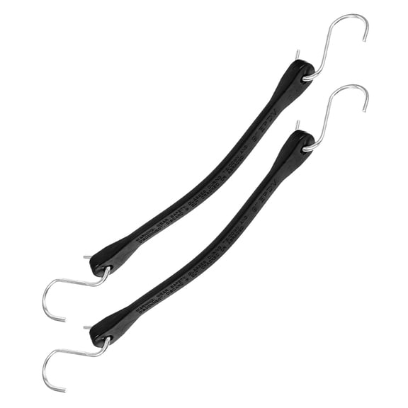 FOMIYES LOLIPPYY 2Pcs Heavy Duty Black Rubber Tie Down Straps with Hooks for Truck Trailer and Rv Cargo
