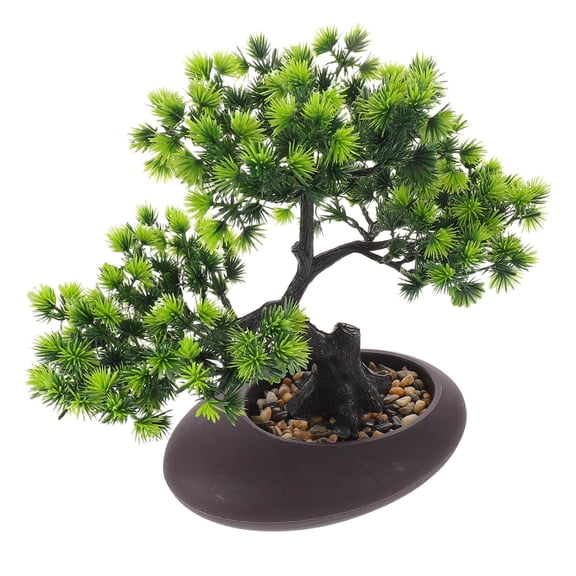 FOMIYES LOLIPPYY Artificial Bonsai Tree Juniper for Sushi Plate Green Faux Pine Tree Decor
