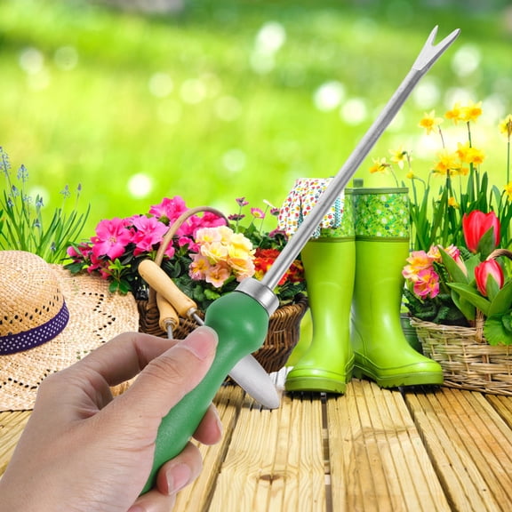 FOMIYES Plastic Handle Grass Puller Tool for Gardening with Comfortable Grip and Soil Transfer