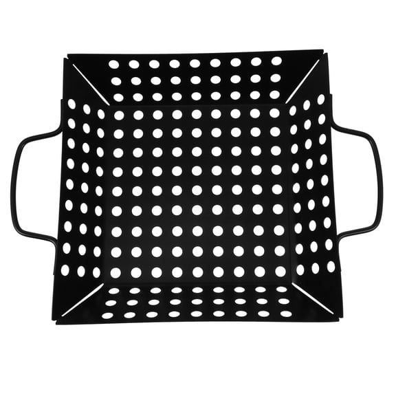 FOMIYES Large Grilling Basket Vegetables Meat Steel Grill Basket Barbecue Accessory