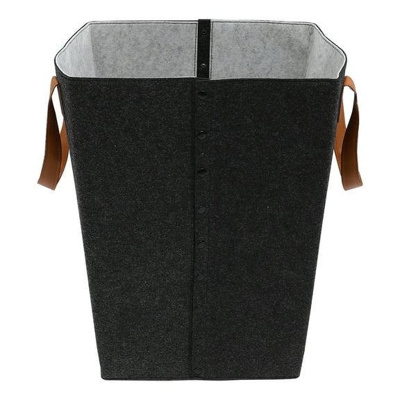 DECORNIJIA Laundry Hamper With Handles Dark Grey Felt 1Set 19.7x12.6x12.6in