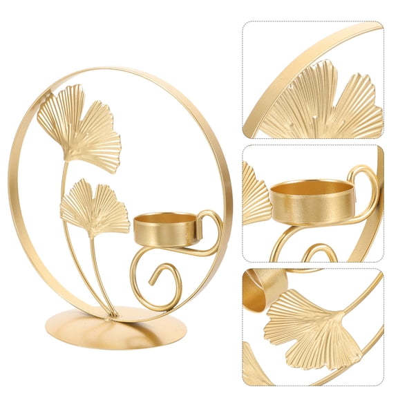 FOMIYES Leaf Shape Metal Votive Holder Home Decor 17x16cm 1Set