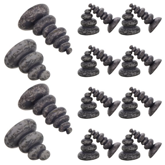 FOMIYES Light Gray Resin, 20-Piece Stacked Rock Figurines for Decorative Displays