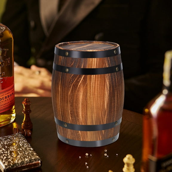 FOMIYES Brown Wooden Oak Barrel Decor for Bar and Home Aesthetic Display