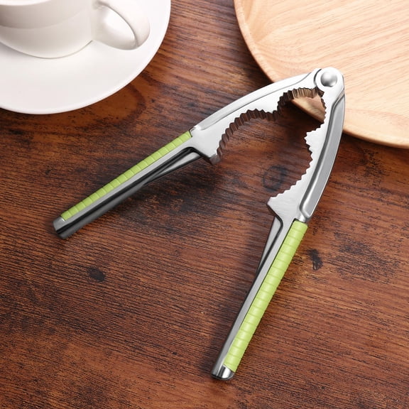 FOMIYES Lobster Crackers Heavy Duty Design Metal Nutcracker for Seafood with Green Handle 1Pcs