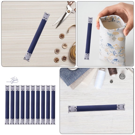 FOMIYES 10Pcs Metal Internal Flex Frames Blue Practical Handbag Hinge for DIY Bags