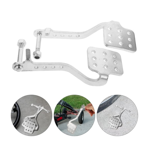 FOMIYES 1Pair Go Kart Foot Pedal Plated Silver Aluminum for Enhanced Handling and Responsive Braking