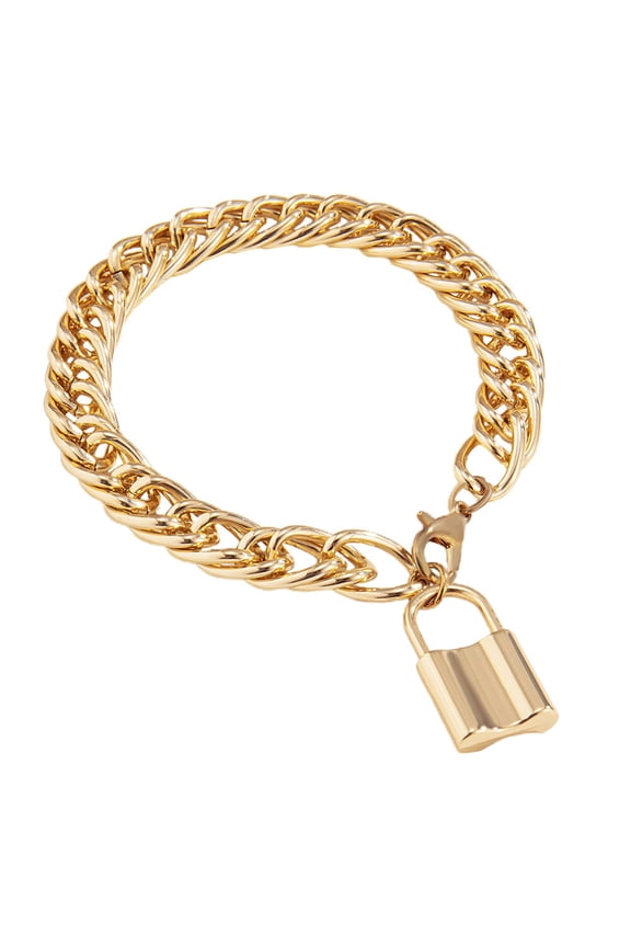 Luxshiny 1Pc Stylish Golden Ankle Jewelry with Lock Pendant Fashion Anklet for Clothing Match