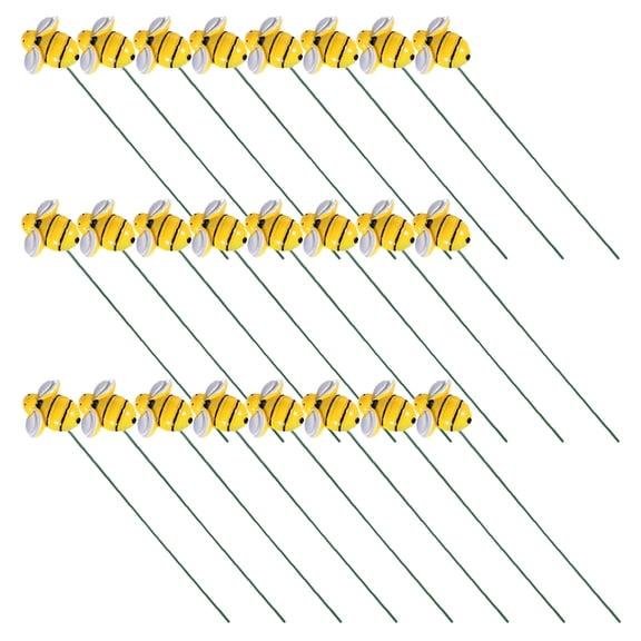 FOMIYES 30Pcs Yellow Garden Decorative Plant Stakes Weather Resistant Lawn Flower Bed Inserts