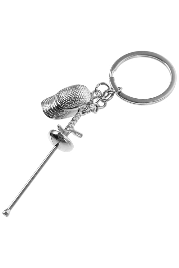 Luxshiny Mini Fencing Sabre Keychain Silver Decoration for Sports Events 1Pcs