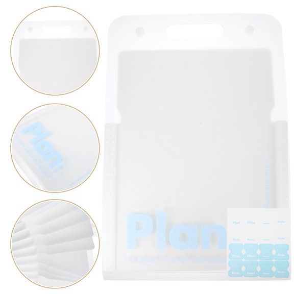FOMIYES Luxshiny Multipurpose White File Folder with Pockets for Bills Tickets and Receipts