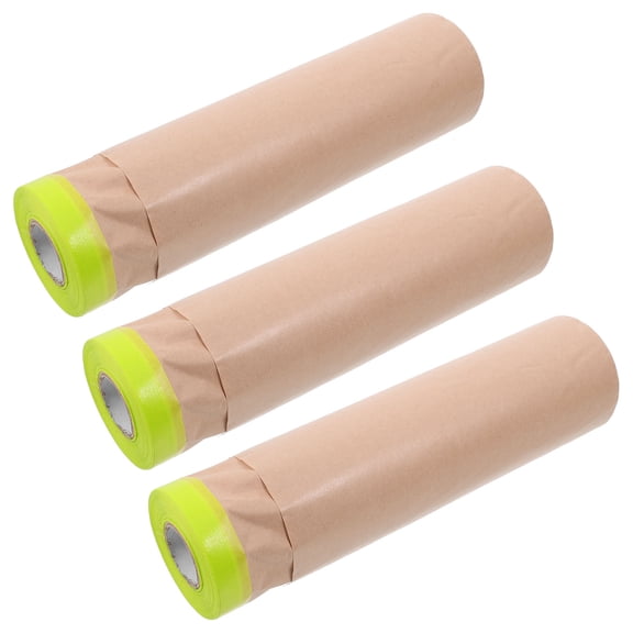FOMIYES Masking Paper for Spraying Protective Paper 3 Rolls Light Brown