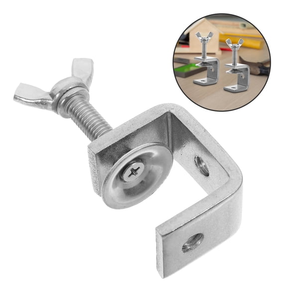 FOMIYES Set of 2 Small C Clamps Heavy Duty Stainless Steel Clamps for Woodworking, , Crafting and Home Projects