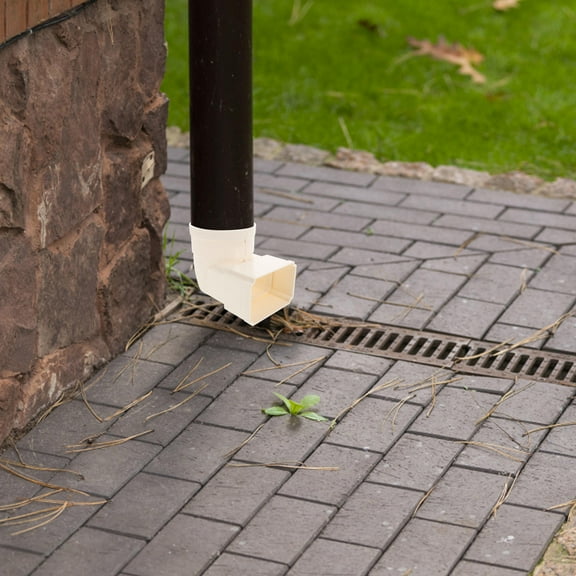 FOMIYES Masteelf Gutter Splash Blocks 1 Set Downspout Splash Guard Accessories for Rain Water Collector System White