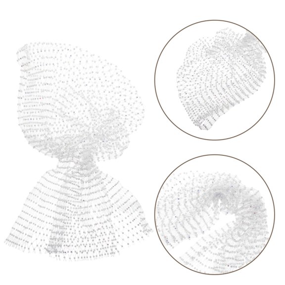 FOMIYES Mesh Rhinestone Headband White Sparkly Hair Wrap for Rave Parties and Festivals