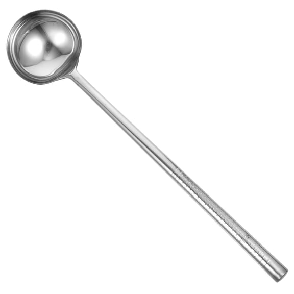 FOMIYES Stainless Steel Metal Ladle for Soup and Water Serving, Durable Kitchen Spoon with Silver Plated Finish for Home Use