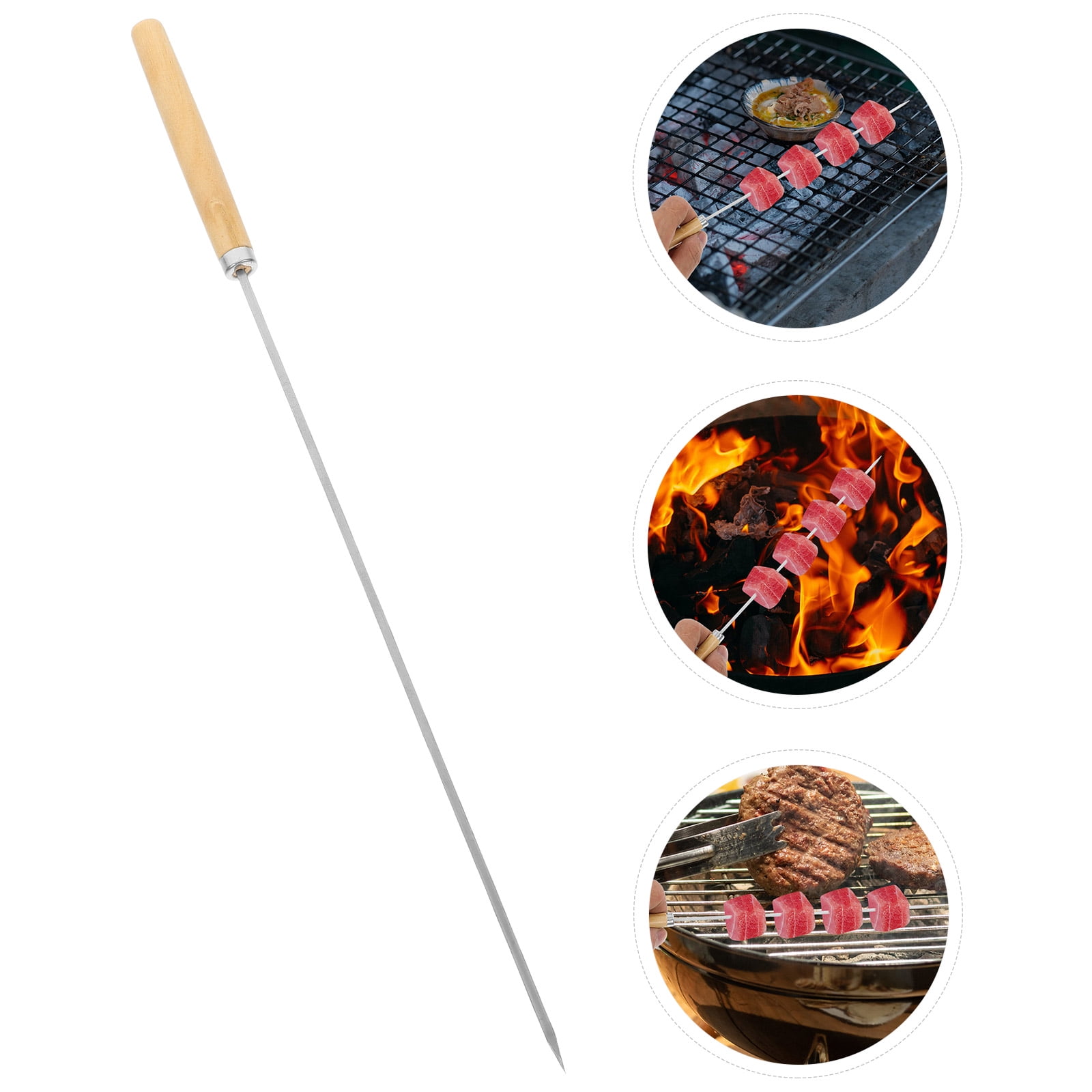Kitchen Handle Colours FOMIYES Metal Skewers Multi-Color Wood Handle Versatile Kitchen ...
