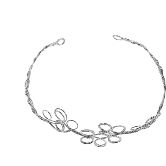 FOMIYES Metal Wire Hairband Base Plated Silver Plain Hoop for Handmade Tiara Festival Accessories