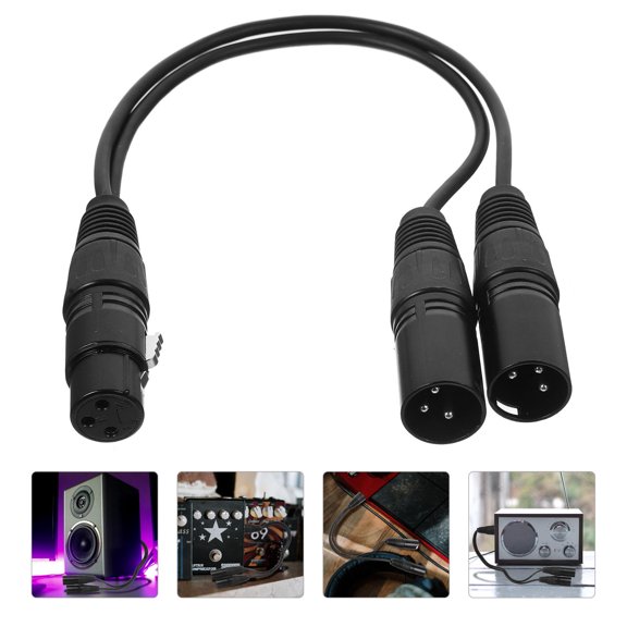 FOMIYES Professional Xlr Splitter Cable for Microphone Use with Noise Cancellation PVC Steel Wire