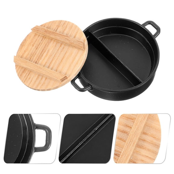 FOMIYES Mini Cookware Wood 1Pcs 1.97x1.97x0.39in