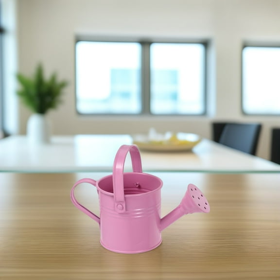 FOMIYES Mini Watering Can Shape Pink Metal Watering Pot for Home Decor 1Pcs 2.95x2.87x2.76in