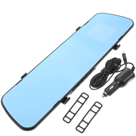FOMIYES Mirror Dash Cam Front And Rear Camera Black Plastic And Metal For Car Parking 1Pack