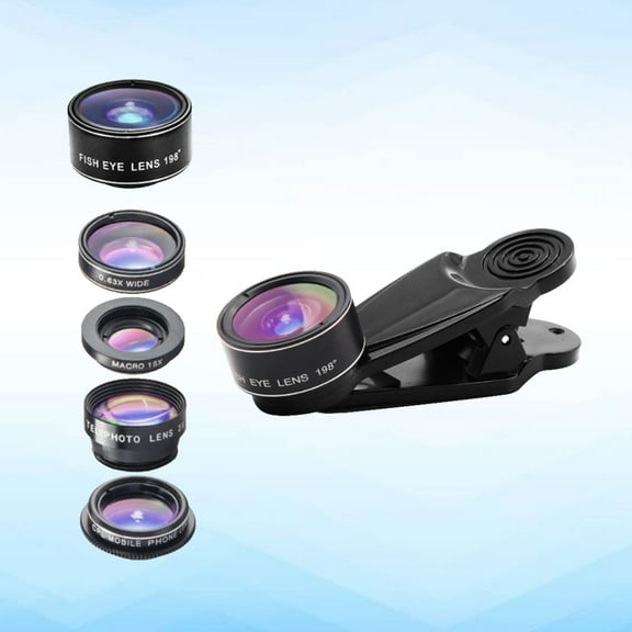FOMIYES Cell Phone Camera Lens Kit Featuring 198 Degree Fish Eye 2X Teleconverter and Cpl Lens for Phone Use