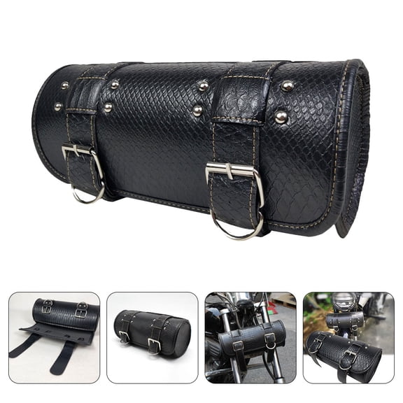 FOMIYES Motorcycle Tool Carrier Organizer with Black Pattern, Travel Storage Bag for Distance Riding, 1 Piece