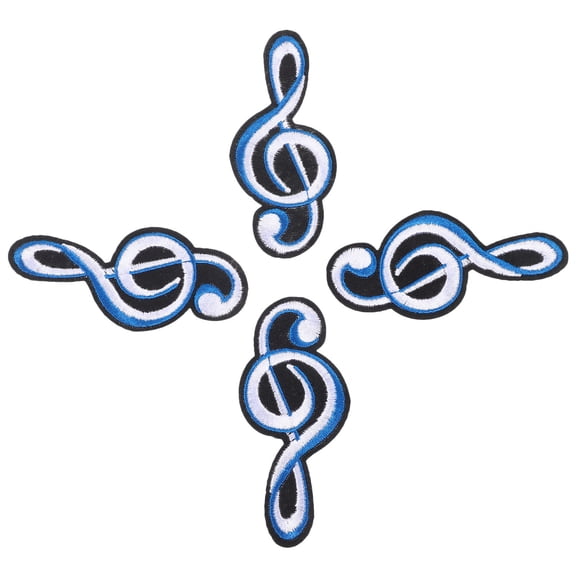 FOMIYES Multi Color Music Note Embroidery Patches Iron on for Clothing 4Pcs