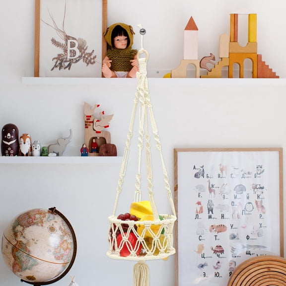 FOMIYES Multi Function Macrame Hanging Basket Cotton Rope for Fruits Vegetables Wall Decor