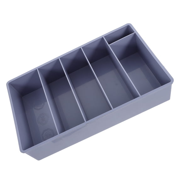 FOMIYES Portable Grey Currency Till with Coin and Bill Sections for Organization