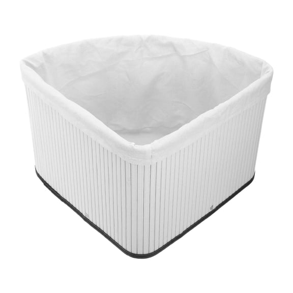 FOMIYES White Fan Shaped Corner Basket Triangle Storage Bin for Kitchen Bathroom Use