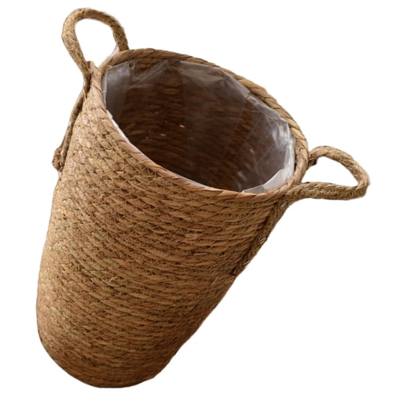 FOMIYES Woven Flower Basket, Rustic Straw Decorative Plant Pot Cover for Indoor Home Decor, Farmhouse Style