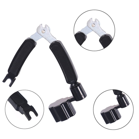 FOMIYES Black Steel Guitar String Winder, Cutter & Pin Puller - Multifunctional Tool for Easy Guitar Repair and Maintenance