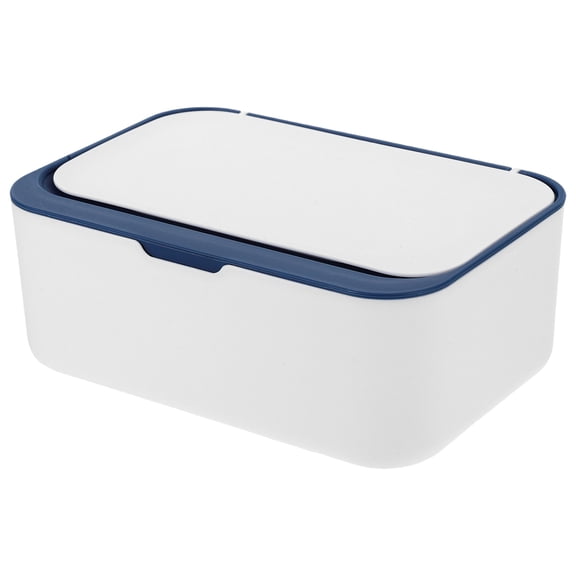 FOMIYES Blue Tissue Box for Car with Lid Refillable Wipes Storage Organizer Case