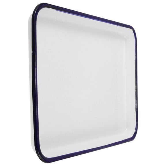 FOMIYES Multifunctional White Enamelware Pan for Baking Bread Fruits and Food Storage Home Use