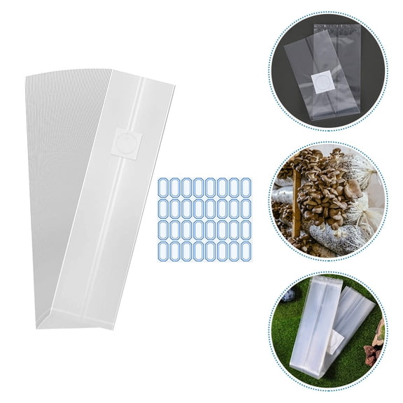 FOMIYES Mushroom Spawn Bag 50cm x 15cm PE Plastic Cultivation Set 30pcs