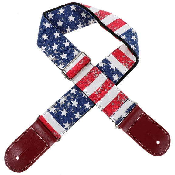 FOMIYES Navy Blue with American Flag Pattern 1Pack Guitar Strap Padded for Everyday Use by Musicians Canvas 13.8x2in