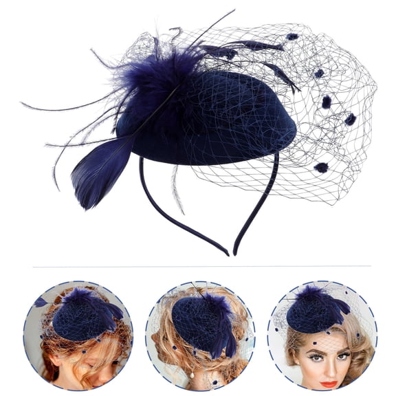 FOMIYES Navy Gauze Beret Headdress Bridal Decoration Durable Comfortable
