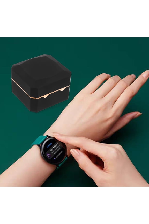 Octagonal Black Watch Storage Box LED Light Durable Stylish Display Case for Home and Travel