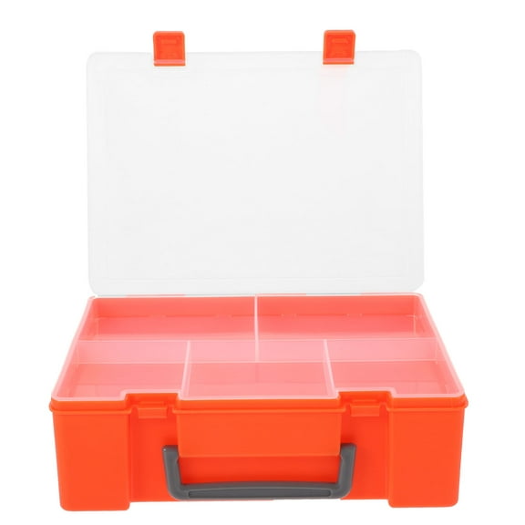 FOMIYES Plastic Storage Box for Electronic Components Supplies with Compartments in Orange