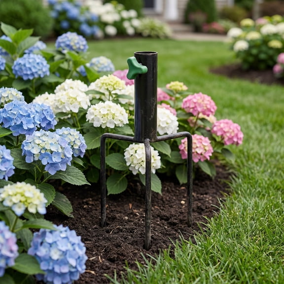 FOMIYES Outdoor Flag Pole Ground Stake with Triangle Anchor for Stable Wind Resistant Support