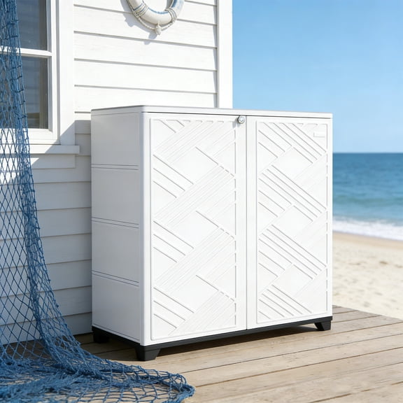FOMIYES Waterproof Plastic Outdoor Storage Cabinet