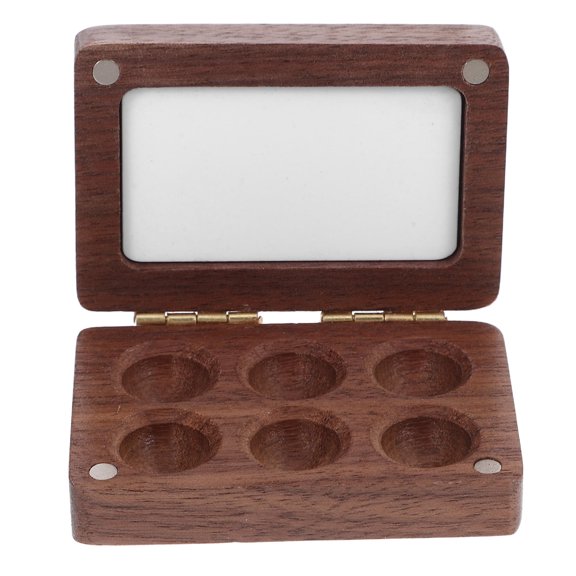 FOMIYES Paint Palette Wooden Pocket Style with Lid and Mixing Tray for Travel in Black Walnut Wood