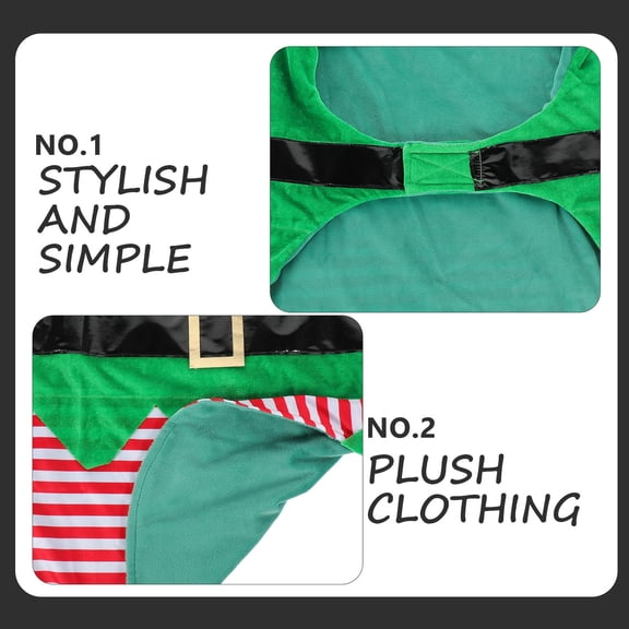 FOMIYES Elf Design Green Dog Coat Christmas Costume Comfortable and Breathable for Pets