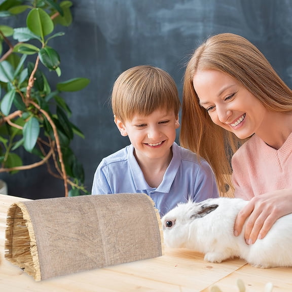FOMIYES Small Pet Sleeping Nest Bed in Light Brown, Natural Safe Materials for Comfortable Rest and Sleep