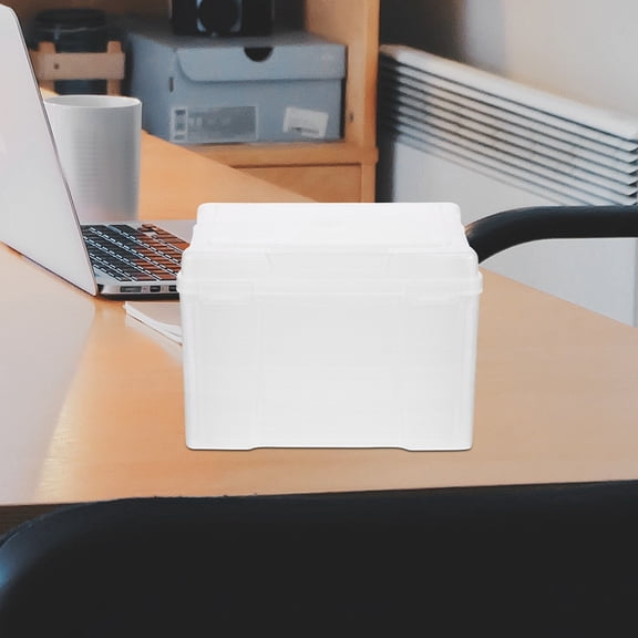 FOMIYES Photo Organizer Box 1Set For Photos And Documents In Transparent Plastic With Removable Dividers